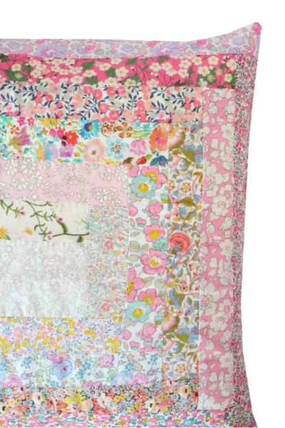 LIberty Print Patchwork Cushion - Pink Squares