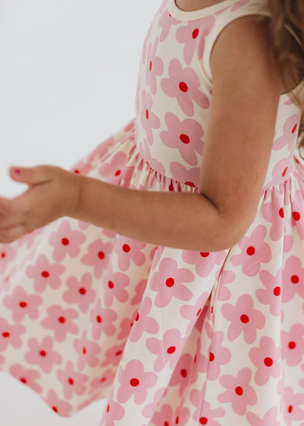 Sleeveless Twirl Dress - Pink Daisies