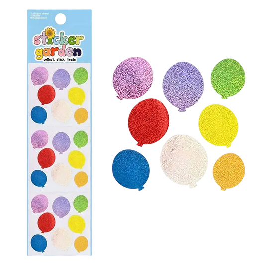 Glitter Balloons Birthday Stickers