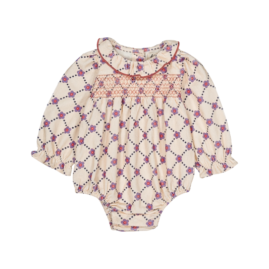 Amande Romper - Floral Check