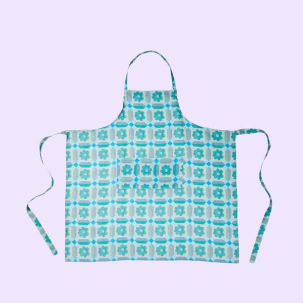 Hand-Printed Apron - Aster Print