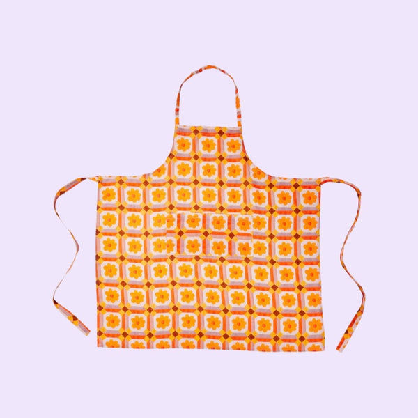 Hand-Printed Apron - Aster Print