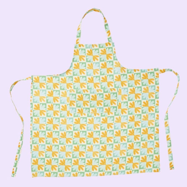 Hand-Printed Apron - Chamomile Print