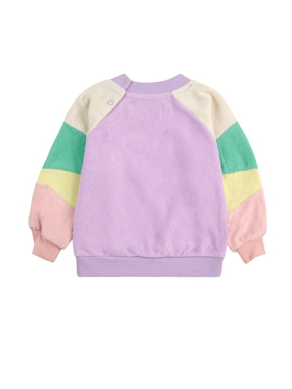 Lila Color Block Terry Cloth Sweatshirt