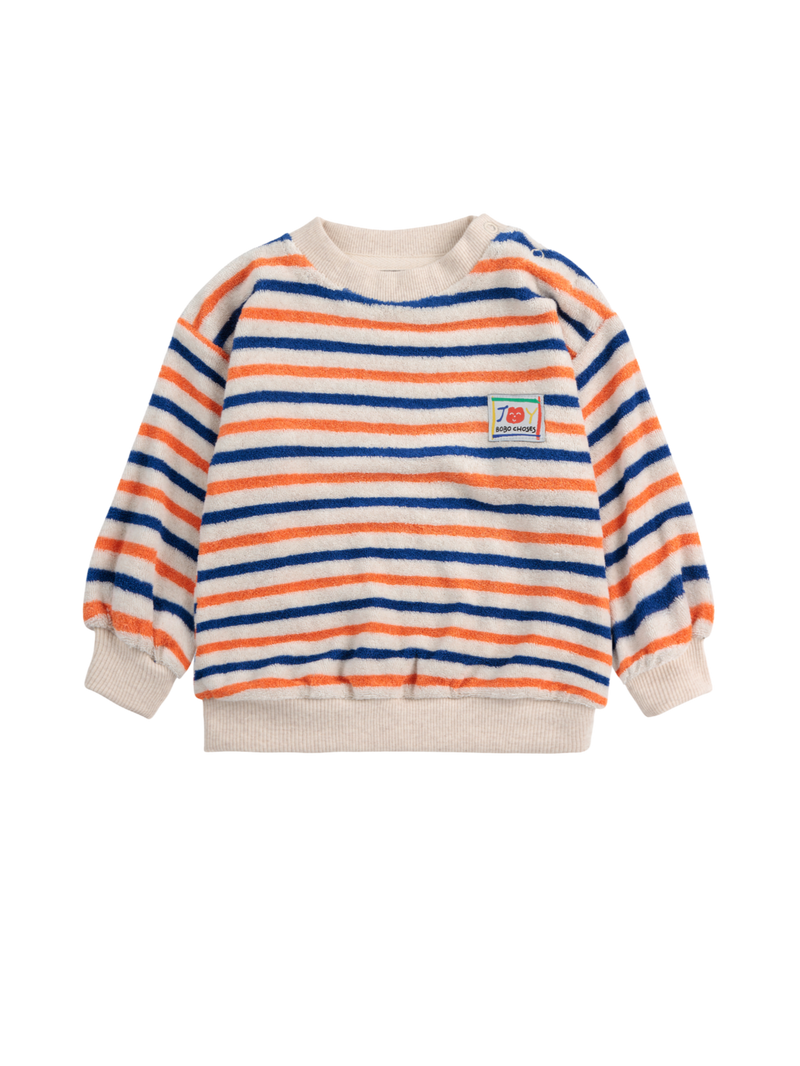 Striped Terry Cloth Baby Sweatshirt