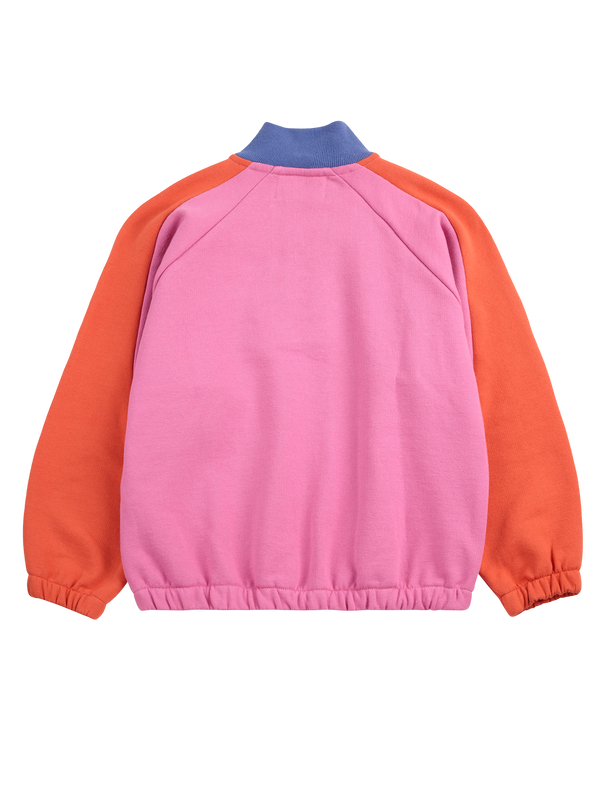 Smiling Color Block 1/4 Zipped Sweatshirt