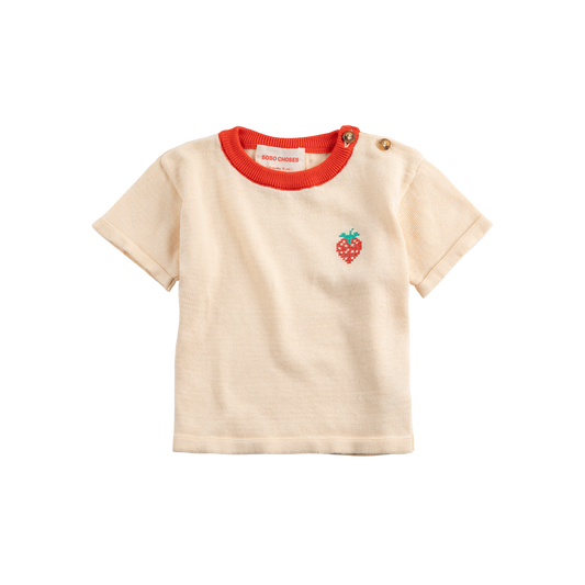 Pixel Strawberry Knitted T-Shirt