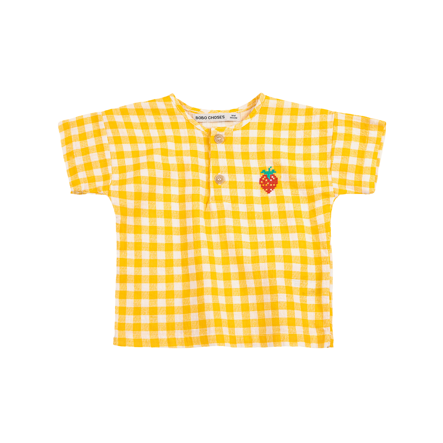 Pixel Strawberry Vichy Woven Blouse
