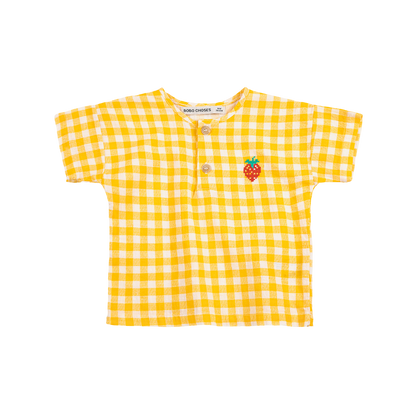 Pixel Strawberry Vichy Woven Blouse