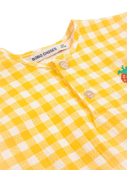 Pixel Strawberry Vichy Woven Blouse