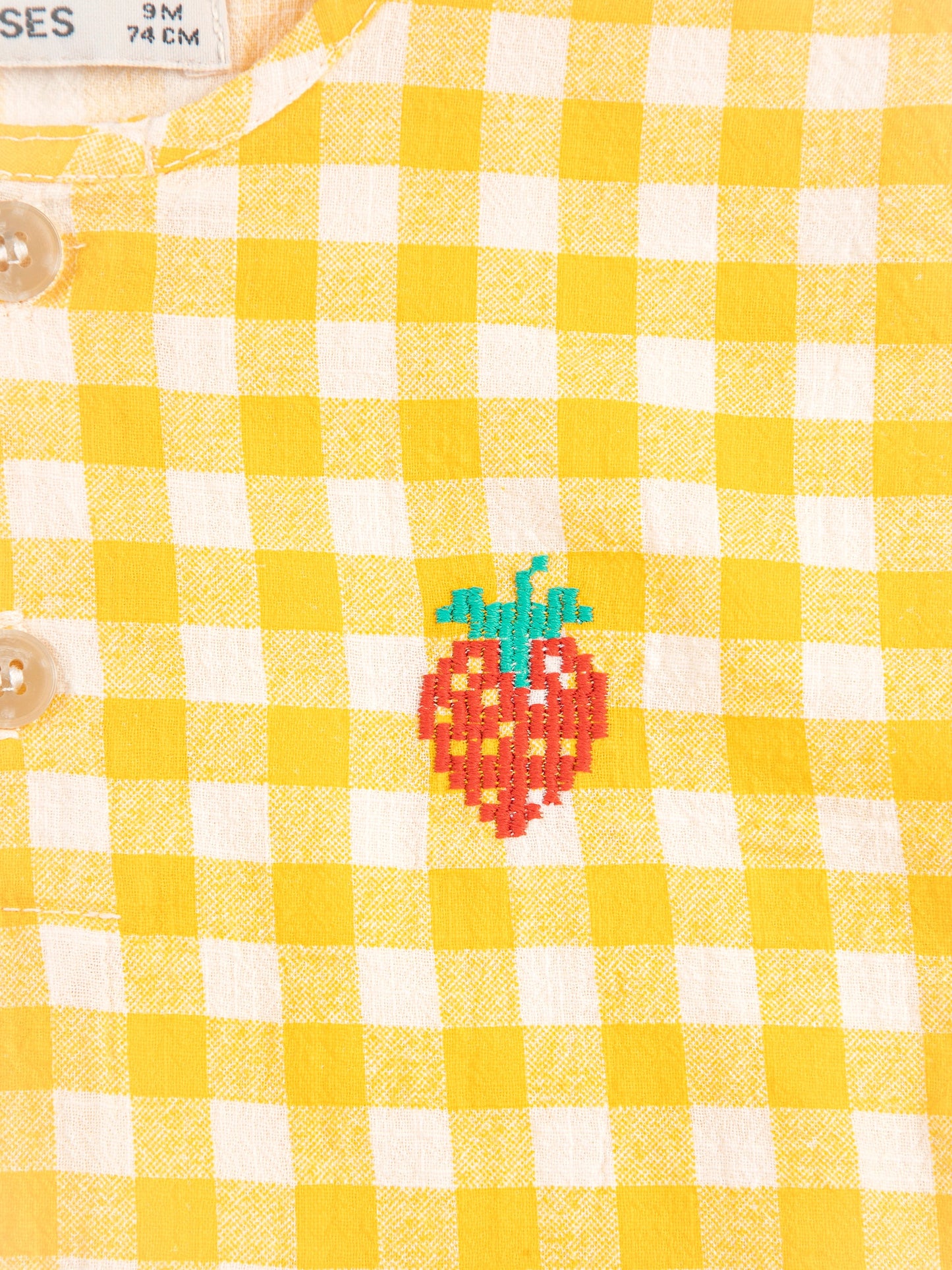 Pixel Strawberry Vichy Woven Blouse