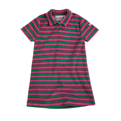 Striped Terry Cloth Polo Dress