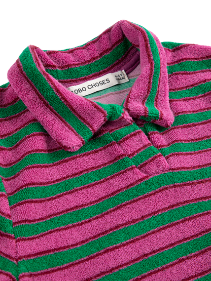 Striped Terry Cloth Polo Dress