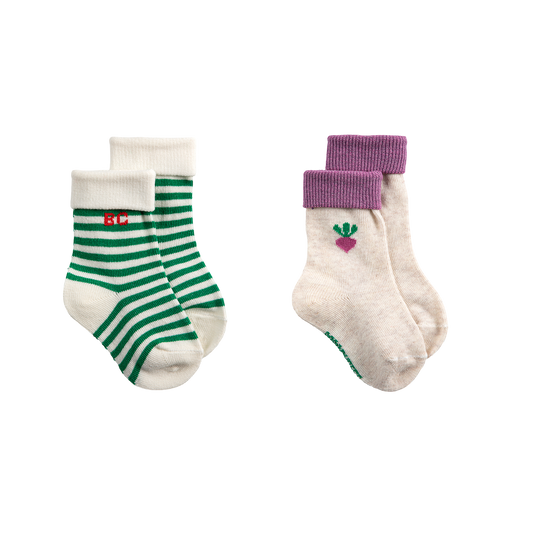 Pixel Sugar Beet Short Socks - Pack of 2