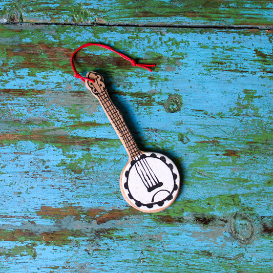Ceramic Banjo Ornament  