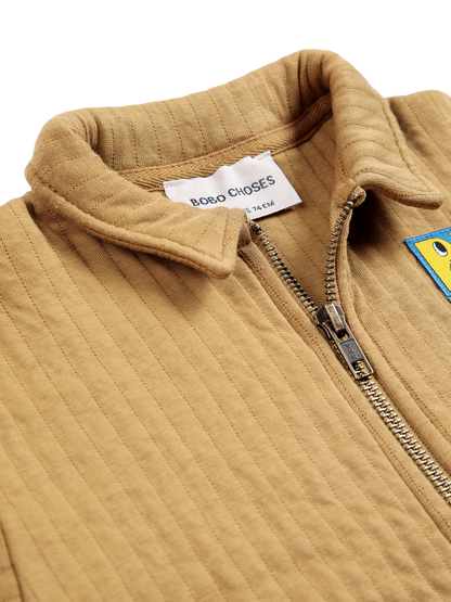 Booo Bo Choses Tag Quilted Zipped Sweatshirt