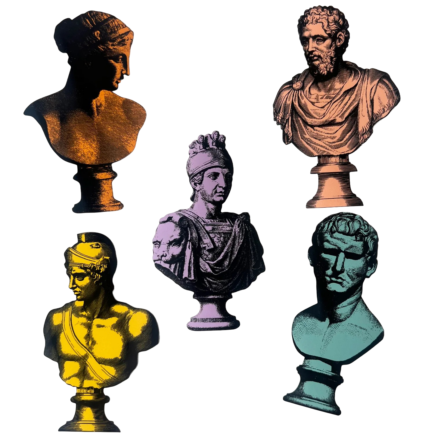 Classical Bust Stickers - Set of 5