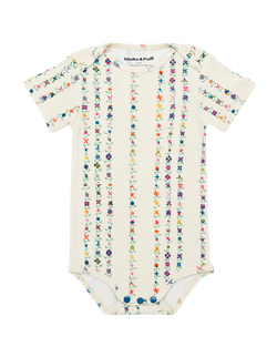 Baby Short Sleeve Lap Onesie - String Little Botanica
