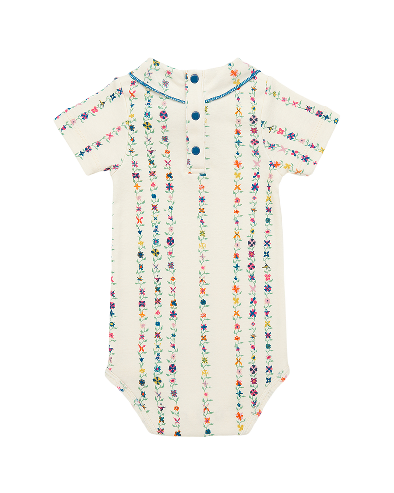 Baby Short Sleeve Lap Onesie - String Little Botanica