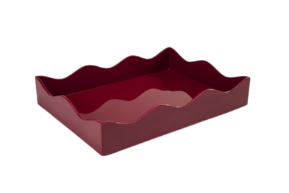 Rita Konig Belles Rives Lacquer Tray - Bordeaux Red