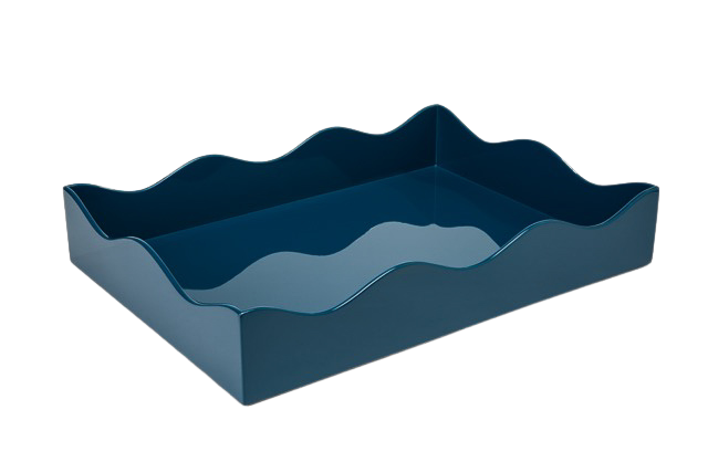 Rita Konig Belles Rives Lacquer Tray - Marine Blue
