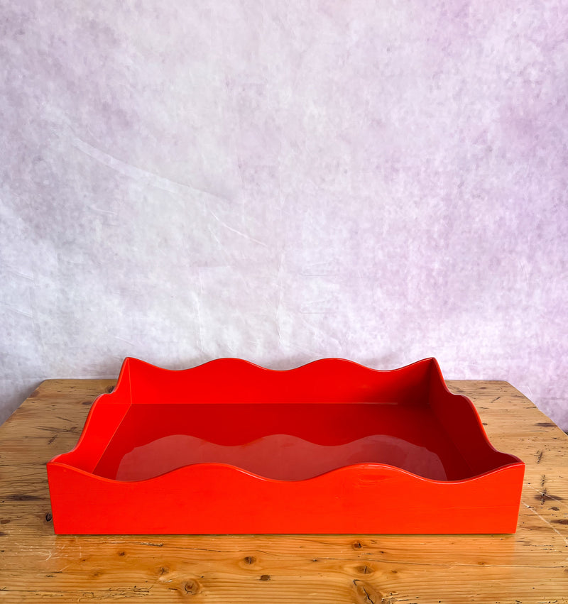 Rita Konig Belles Rives Lacquer Tray - Blood Orange