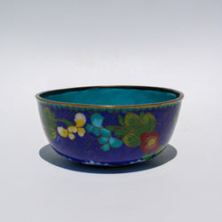 Blue Cloissone Bowl with Flower Detail