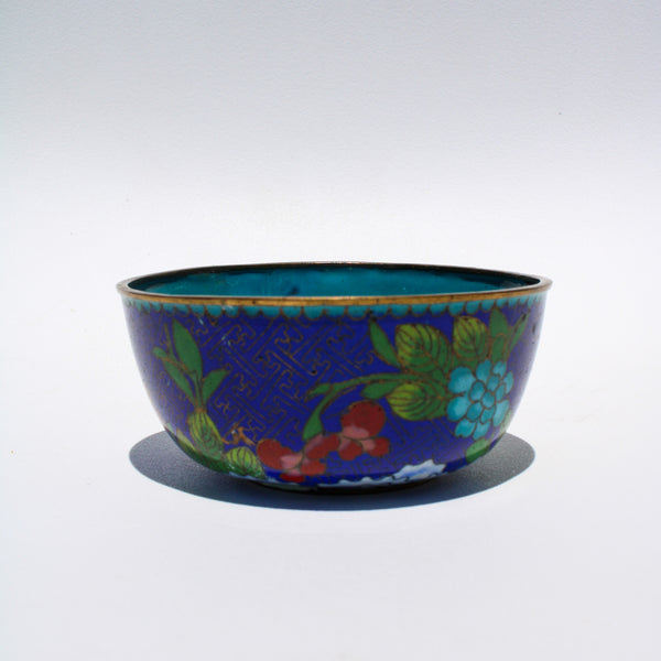 Blue Cloissone Bowl with Flower Detail