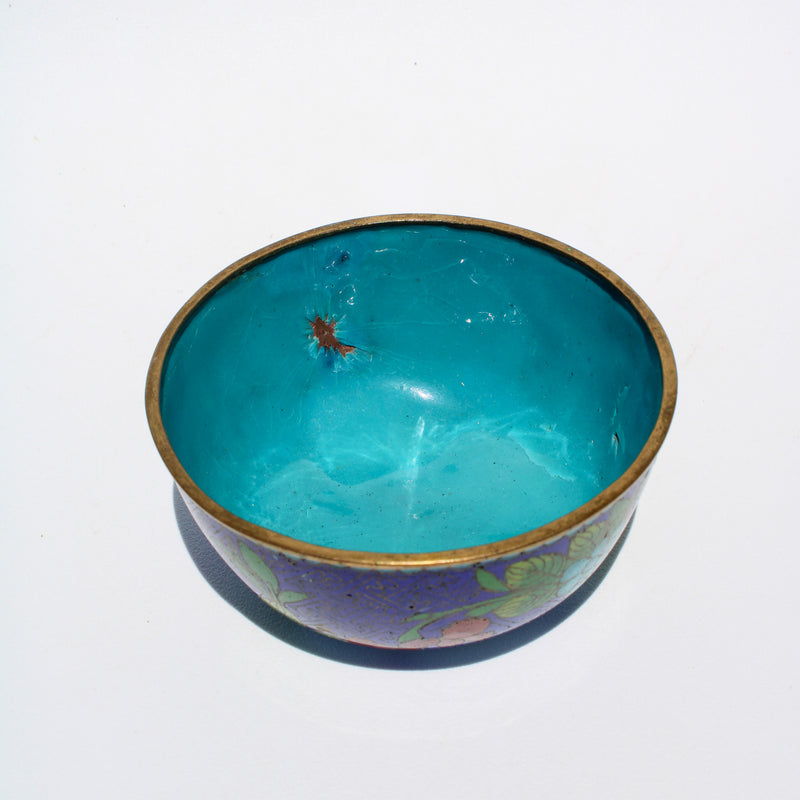 Blue Cloissone Bowl with Flower Detail