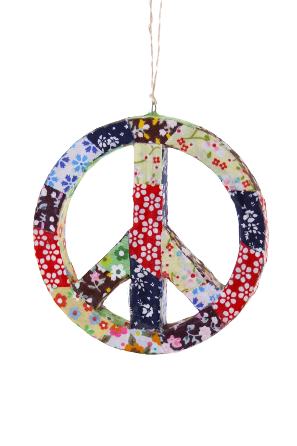 Patchwork Peace Sign Ornament