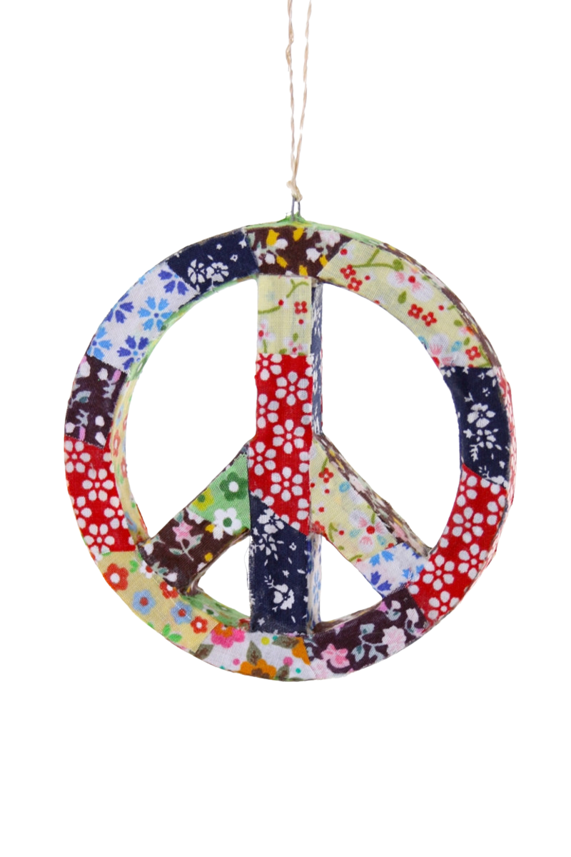 Patchwork Peace Sign Ornament