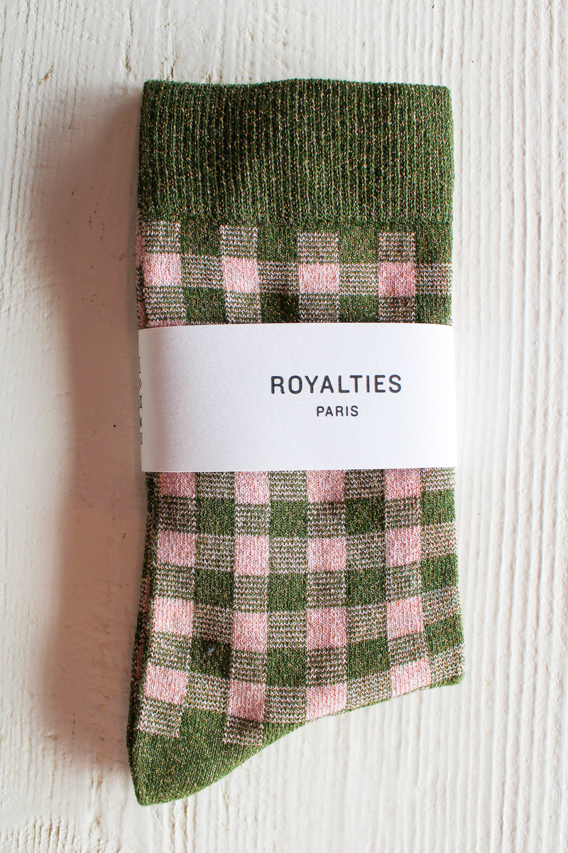 Checker Shimmer Socks