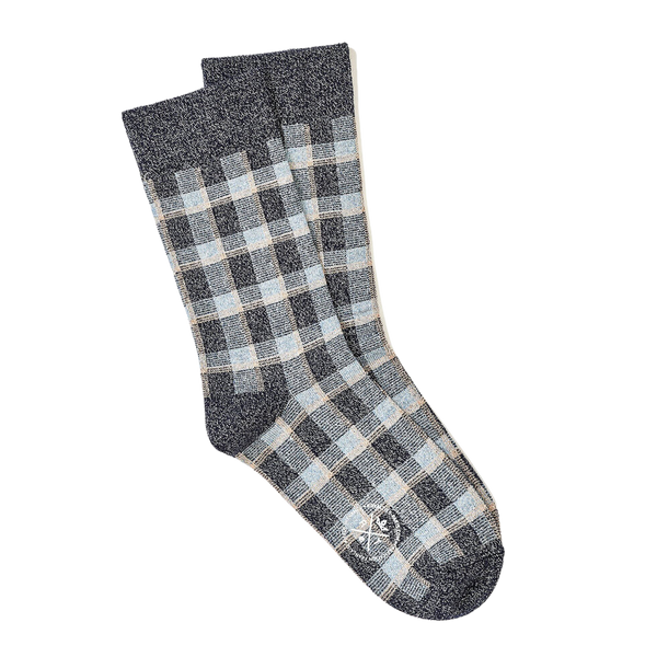 Checker Shimmer Socks - Blue