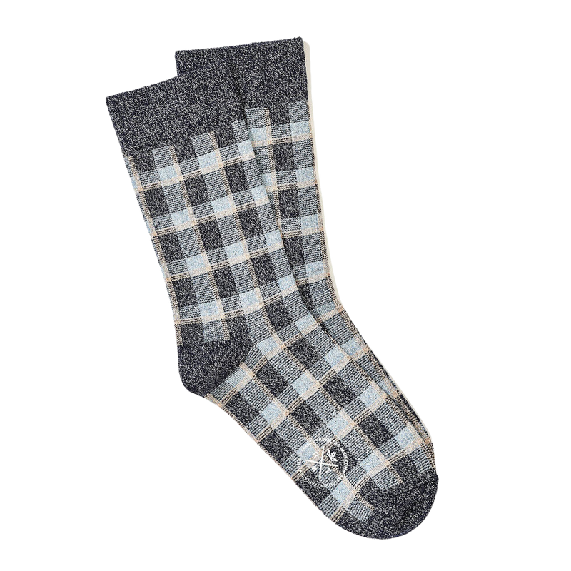 Checker Shimmer Socks - Blue