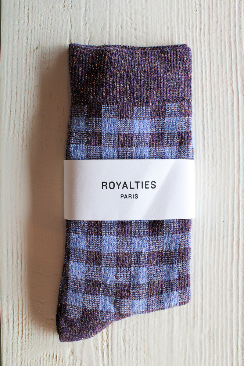 Checker Shimmer Socks