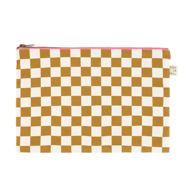 Checkered Pouch - Toffee