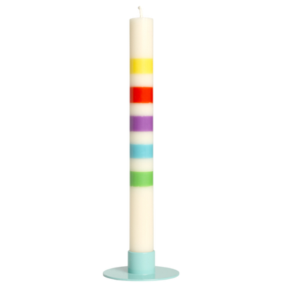 Happy Birthday Rainbow Stripe Taper