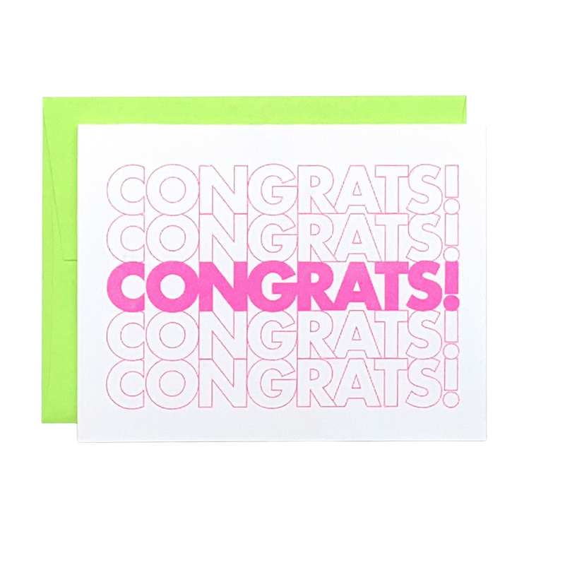 Congrats Bag Risograph Card