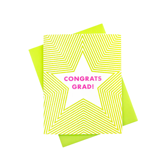 "Congrats Grad!" Risograph Greeting Card