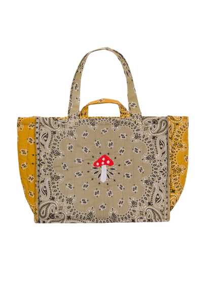 Cabas Quilted Tote Bag - Mushroom