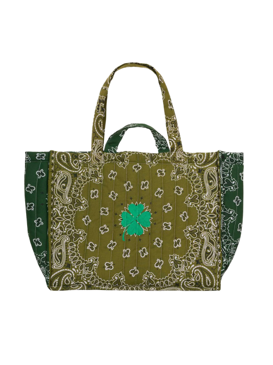 Cabas Quilted Tote Bag - Clover