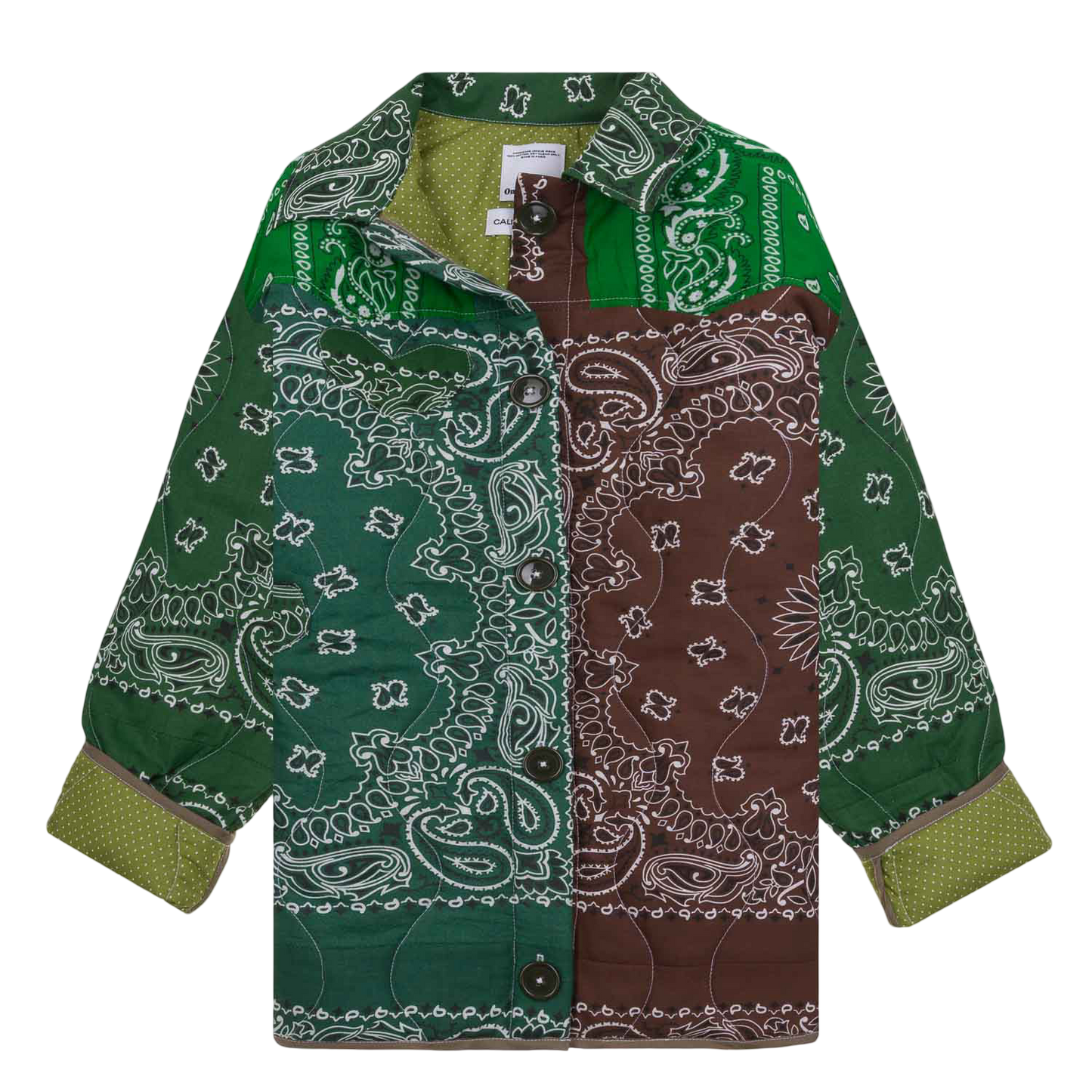 One of a Kind Quilted Bandana Jacket - Shades of Green