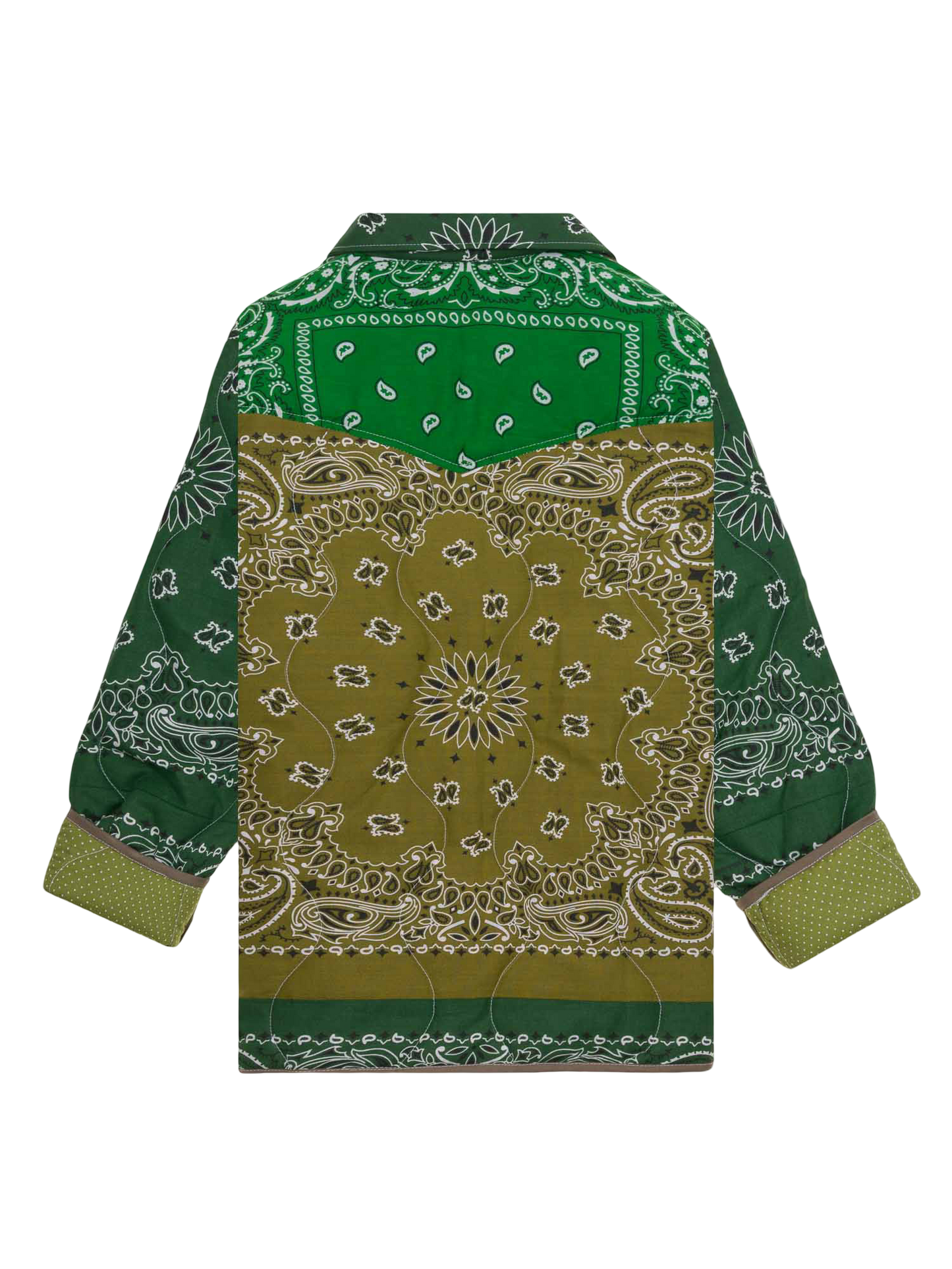 One of a Kind Quilted Bandana Jacket - Shades of Green