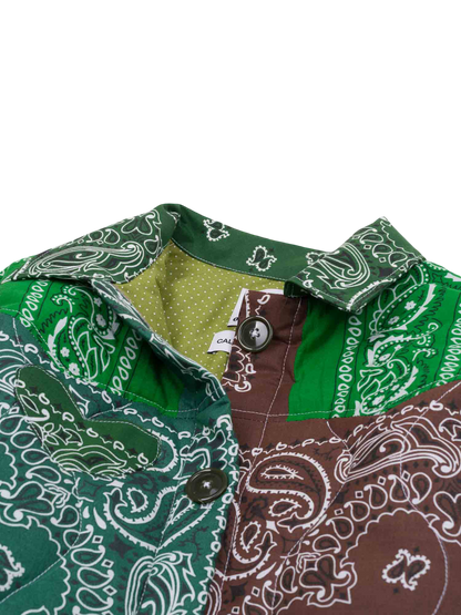 One of a Kind Quilted Bandana Jacket - Shades of Green