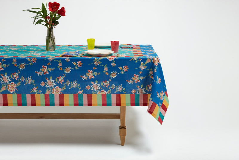 Cotton Tablecloth - Swiss Blue Veronese