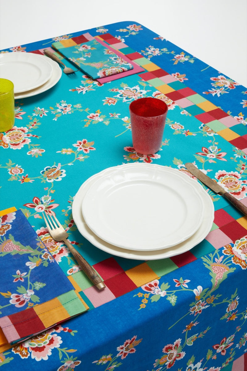 Cotton Tablecloth - Swiss Blue Veronese