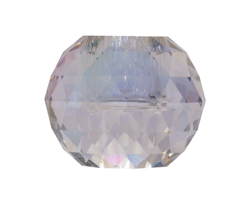Faceted Ball Crystal Candleholder - Rainbow Clear