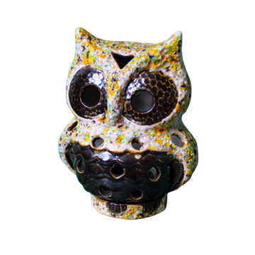 Ceramic Owl Luminary