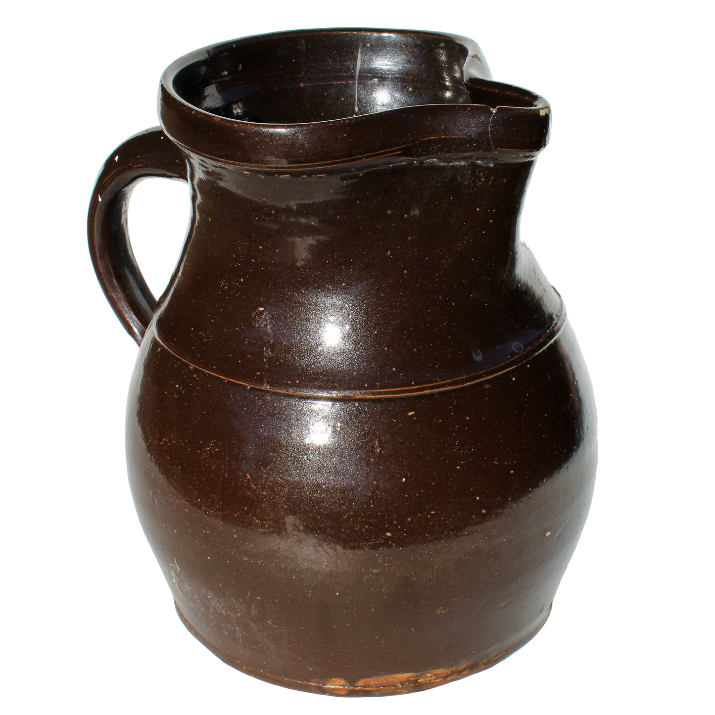 Vintage Large Brown Stoneware Pitcher