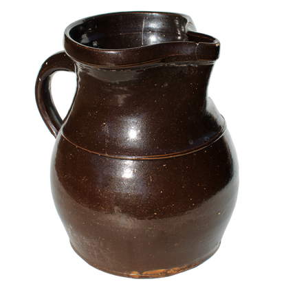 Vintage Large Brown Stoneware Pitcher